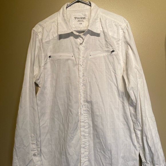 Guess Long Sleeved White Dress Shirt - Picture 2 of 11